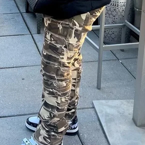 Men’s Streetwear Camo Jeans - Picture 1 of 6